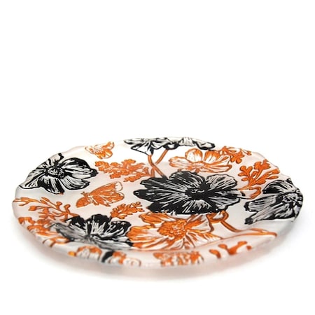 Red Pomegranate Papillion Side Plate CreamGold & Black 1403-1